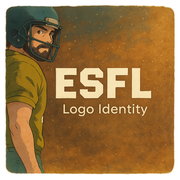 Custom logo identity design for the ESFL sports app, featuring a bold visual brand and mobile interface for league engagement and fan interaction.
