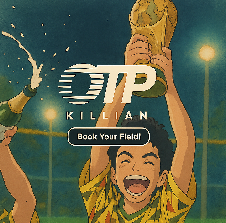 OTP Soccer website mockup showing homepage design for youth sports organization