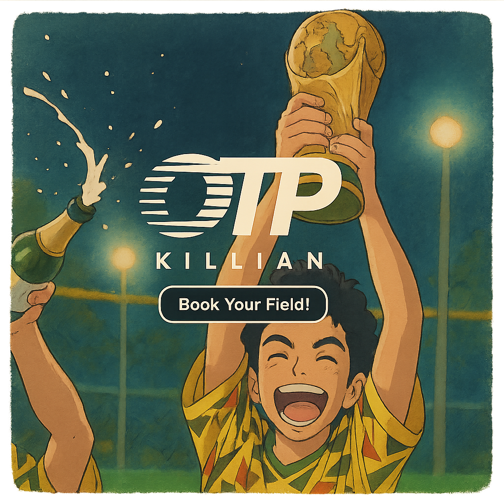 OTP Soccer website mockup showing homepage design for youth sports organization