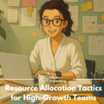 Team leader optimizing resource allocation strategy for a high-growth business